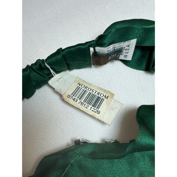 TASHA 100% Silk Women’s Green Headband with Pave Hand-Set Rhinestones - Picture 3 of 6